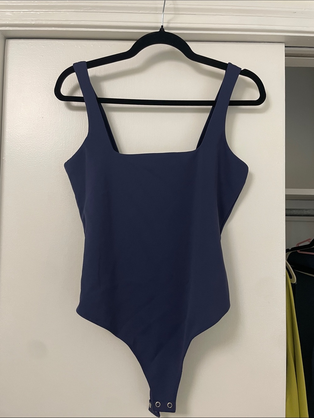 Good American Navy Blue Square Neck Bodysuit